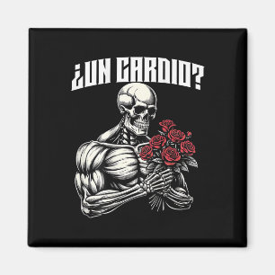 Imã Un Cardio Espalda. Calaca Con Flores Rosas
