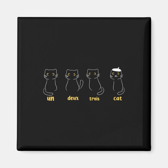 Imã Un Deux Trois Cat Funny Cat Lovers (Frente)