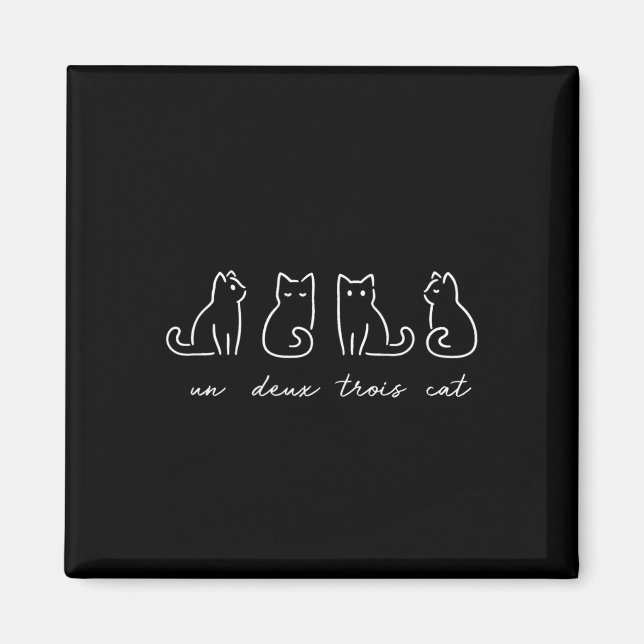 Imã Un Deux Trois Cat Funny Cat Lovers 1 (Frente)