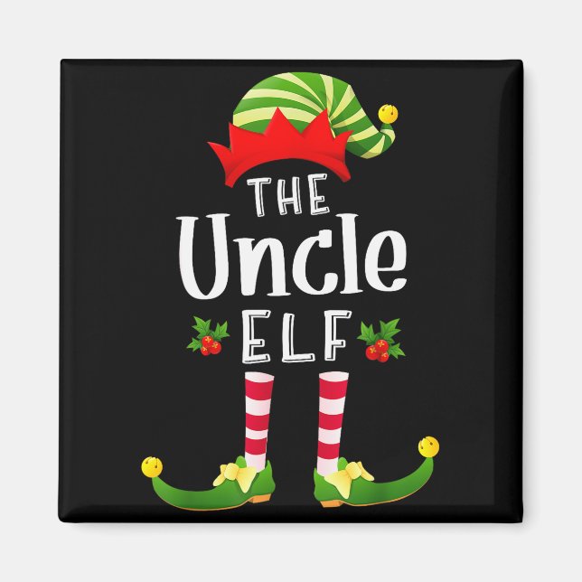 Imã Uncle Christmas Elf Matching Pajama X-mas Party  (Frente)