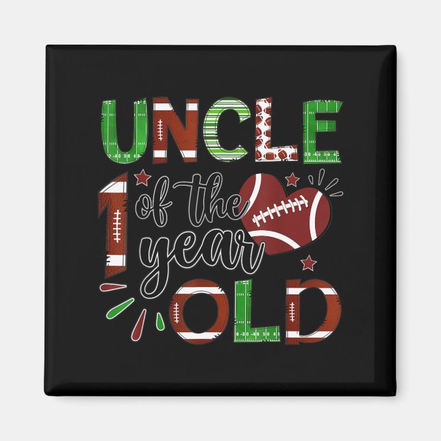 Imã Uncle Of The 1 Year Old Football 1st Birthday Boy  (Frente)