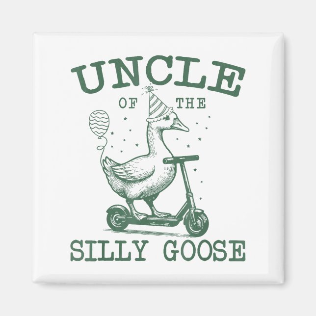 Imã Uncle Of The Silly Goose First Birthday Family Mat (Frente)