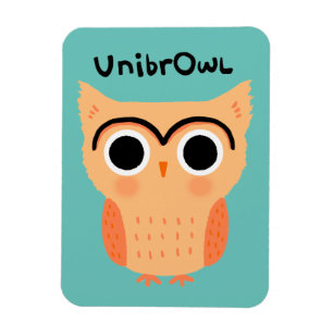 Ímã UnibrOwl Unibrow Owl Coruja-de-sobrancelhas-grac