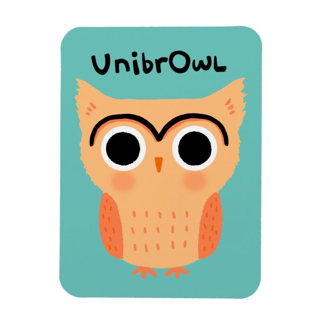 Ímã UnibrOwl Unibrow Owl | Coruja-de-sobrancelhas-grac (Vertical)
