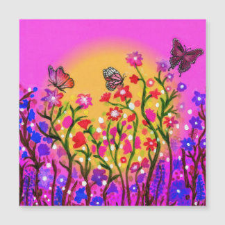 ímã único com lindas flores silvestres