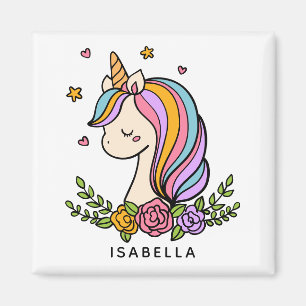 Imã Unicorn Cute Whimsical Girly Personalised Name