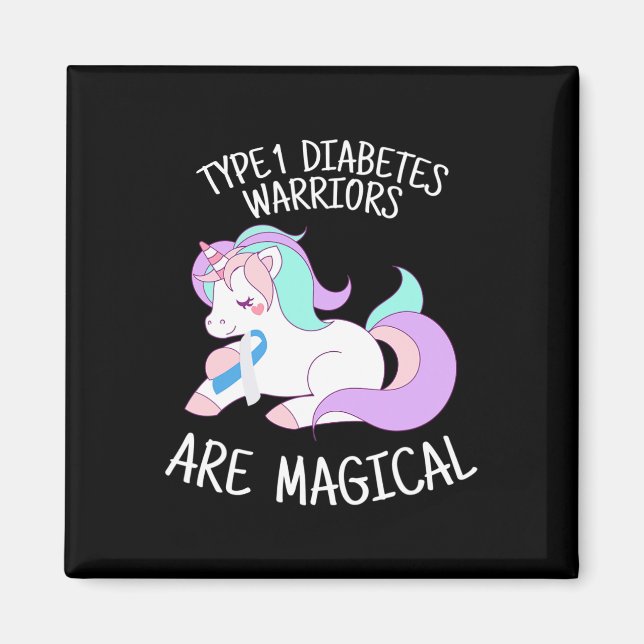 Imã Unicorn Diabetes Warrior Gift  (Frente)