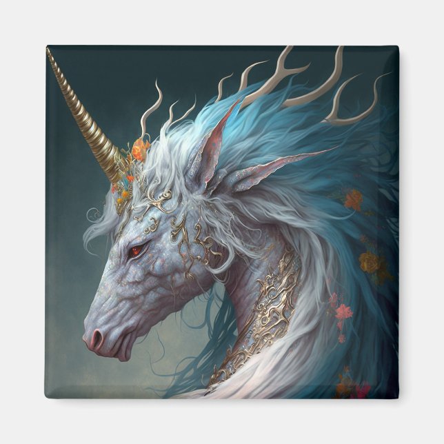 Imã Unicorn Dragon Fantasy Art (Frente)