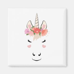 Imã Unicorn Face Eyelashes Ama Fluxo De Figuras De Hal