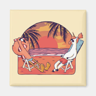 Imã Unicorn Flamingo Beach