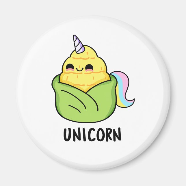Imã Unicorn Funny Baby Corn Pun (Frente)