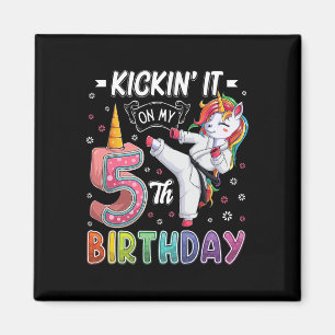 Imã Unicorn Karate 5 Birthday 5 anos Taekw