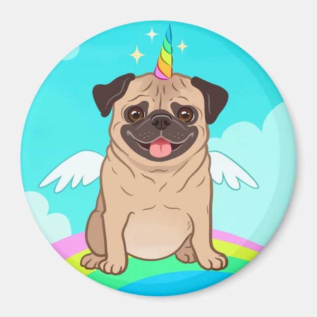 Imã Unicorn Pug (Frente)