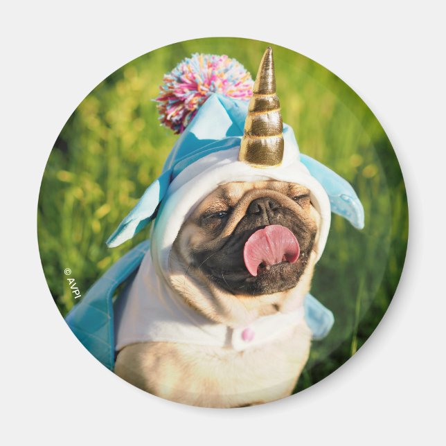 Imã Unicorn Pug (Frente)