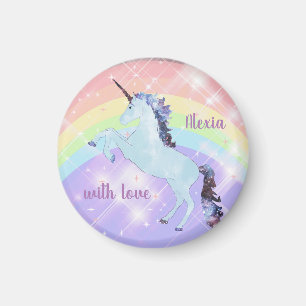 Imã Unicorn, rainbow, for girls, children's, festive,