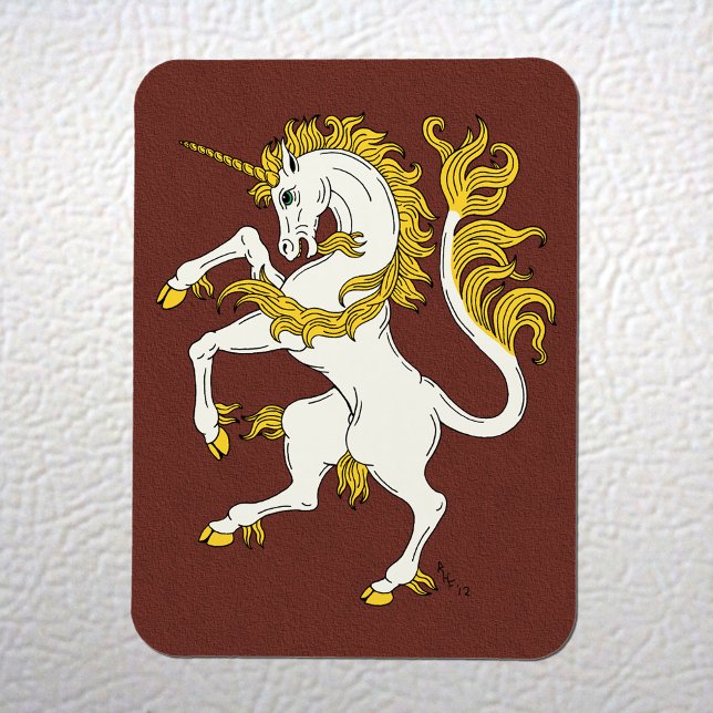 Ímã Unicorn Rampant (Unicorn Rampant Flexi Magnet on Fridge)