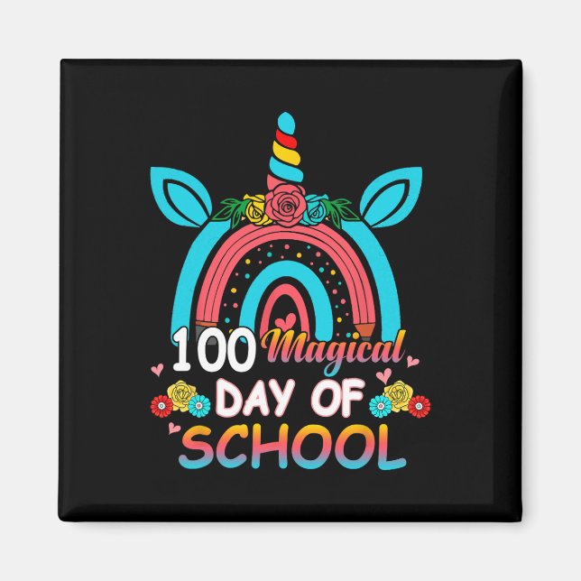 Imã Unicórnio Arco-Íris 100 Dias Mais Inteligente 100º (Frente)