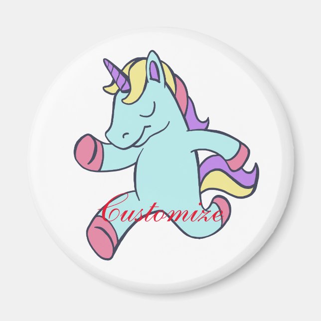 Imã Unicórnio Azul Executando Thunder_Cove (Frente)