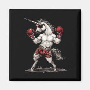 Imã Unicórnio Boxeador Com Luvas de Boxe Kickboxing En