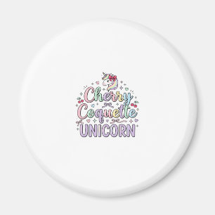 Imã Unicórnio Cereja Coquete Unicórnio Original Zazzle