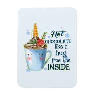 Ímã Unicórnio de Chocolate Quente Cozy Unicorn Winte