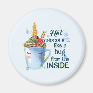 Imã Unicórnio de Chocolate Quente Cozy Unicorn Winte