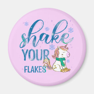 Imã Unicórnio de inverno Agite Seus Flakes Diverti