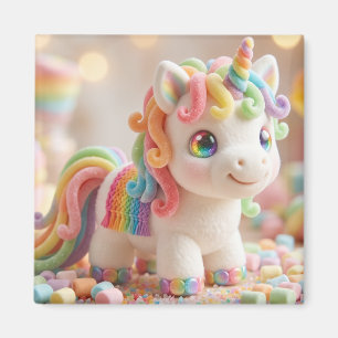 Imã Unicórnio de Marshmallow e Sonho de Doce Pastel