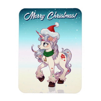 Ímã Unicórnio de Natal Desenho Animado