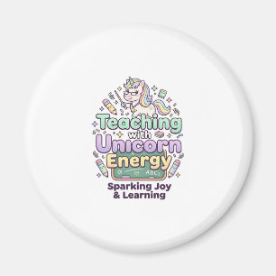 Imã Unicórnio ensinando com tipografia ousada de energ