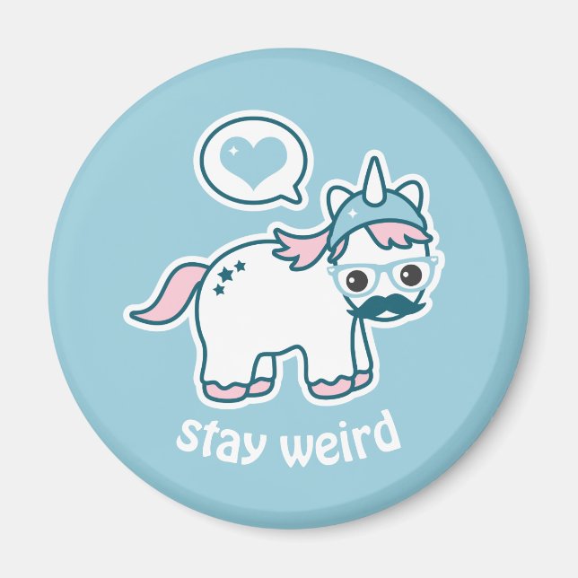 Imã Unicórnio Nerd bonito (Frente)