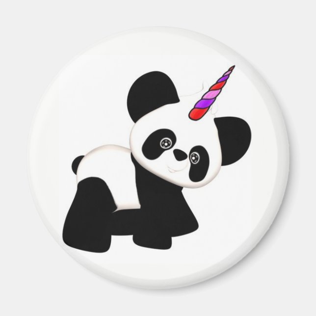 Imã Unicórnio Panda. Pandacorn (Frente)