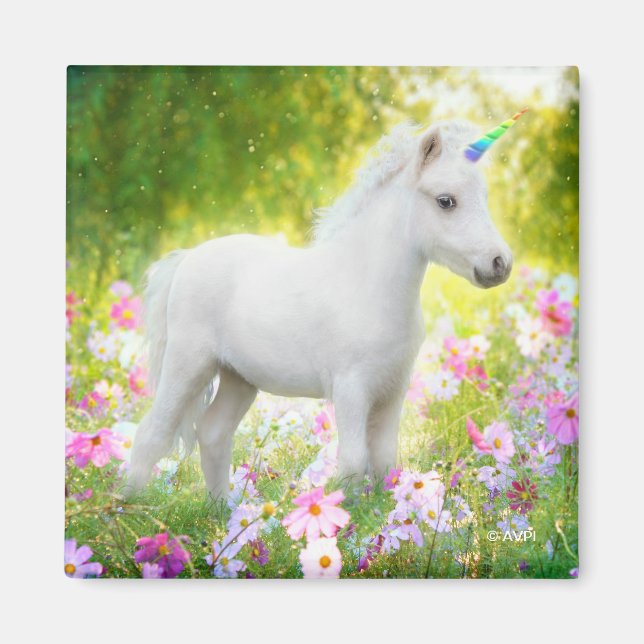 Imã Unicórnio Pônei Branco (Frente)