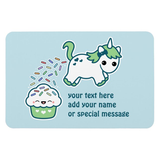 Ímã Unicórnio Pooping Verde (Horizontal)