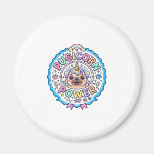 Imã Unicórnio Pugicorn Poder Divertido Presente Fofo D