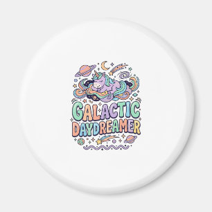 Imã Unicórnio Sonhador Galáctico Kawaii Adesivo e Cami