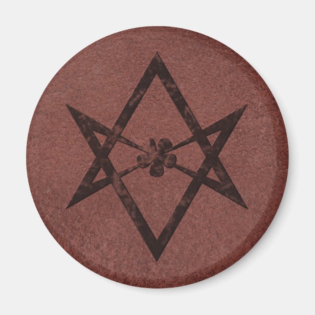 Imã Unicursal Hexagram - Símbolo Télico do Couro Verme (Frente)