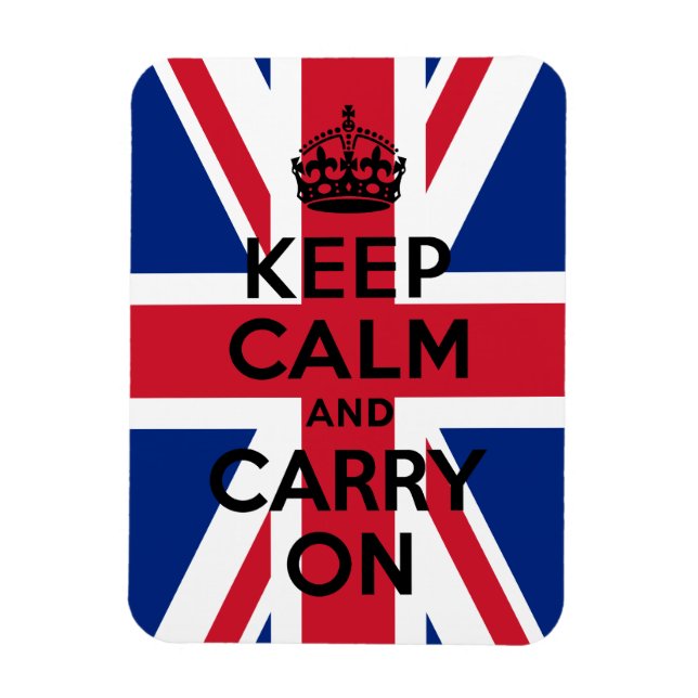 Ímã Union Jack Mantenha a Calma e Continue (Vertical)