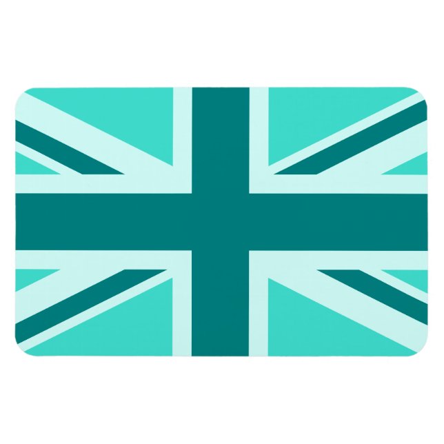 Ímã Union Jack Turquesa e Azul 2 (Horizontal)