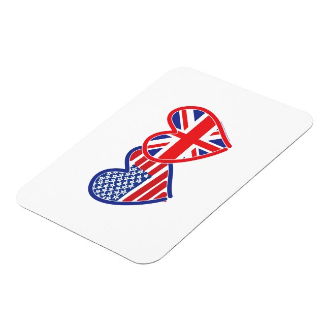 Ímã Union Jack USA Heart Save the Date (Salve a data) (Left Side)