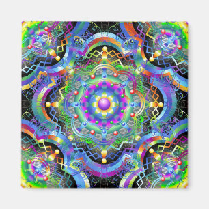 Imã Universo Mandala Cores Psicodélicas