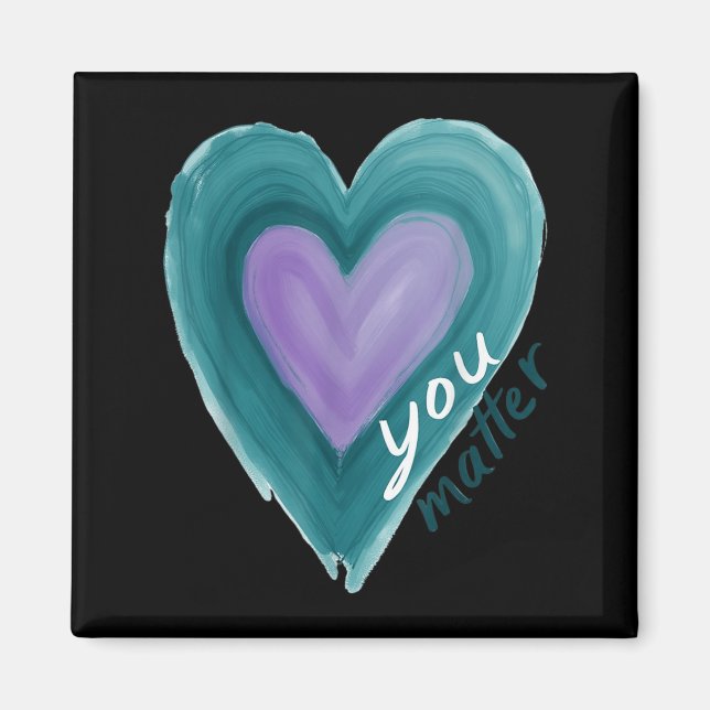 Imã Uplifting you  Suicide Prevention Heart Design  (Frente)