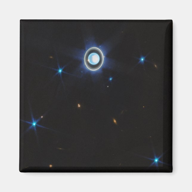 Imã Urano Planeta com Anéis e Luas Imagem JWST (Frente)