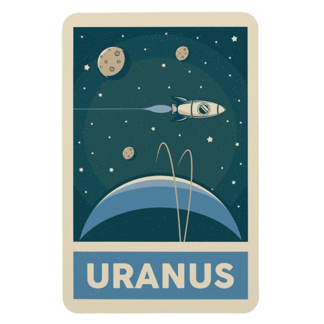 Ímã Uranus Retro Galaxy Rocket (Vertical)