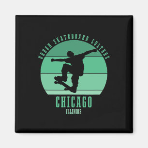 Imã Urn de skatista de Chicago Illinois Skateboarding