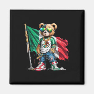 Imã Ursa Teddy Fashionada Bandeira Mexicana México Hip