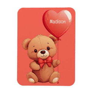 Ímã Ursinho de Amor de Nome Personalizado