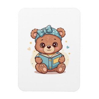 Ímã Ursinho Lendo um Livro