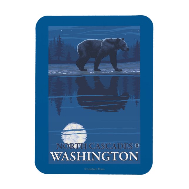 Ímã Urso à Lua - Cascades do Norte, Washington (Vertical)