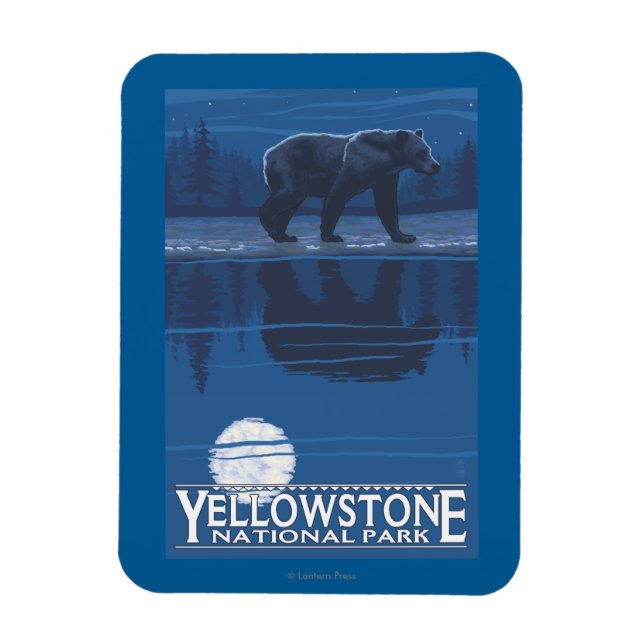 Ímã Urso à Lua - Parque Nacional de Yellowstone (Vertical)